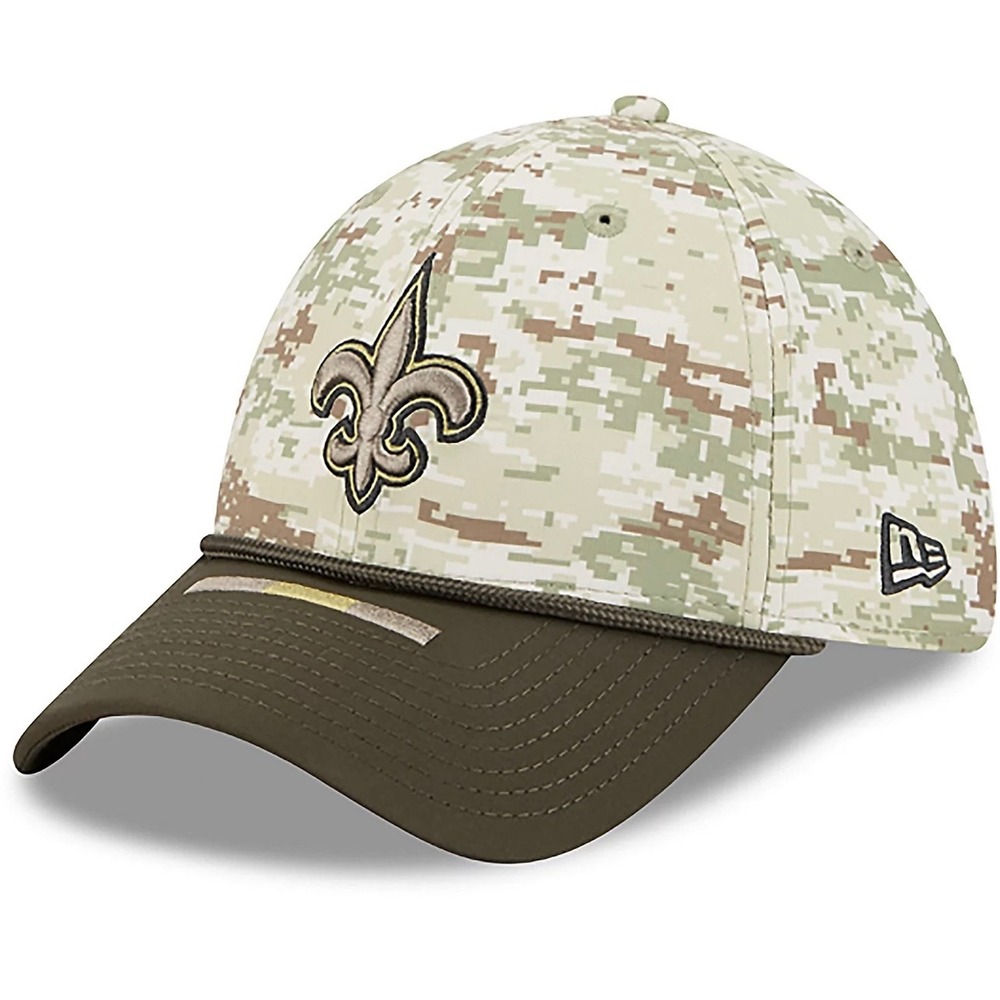 New Era New Orleans Saints Salute to Service 39THIRTY Camo Hat S/M Military NFL